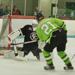 Edina AA's Edina's Ben Brinkman scores at the Edina Invitational New Year's Day (puck can be seen just above right leg pad).