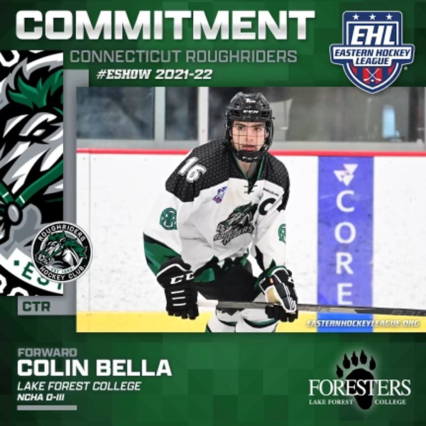 CT RoughRiders EHL s Colin Bella Commits To Lake Forest College For 