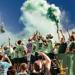 Vermont Green FC celebrating with fans after clinching the 2026 USL League Two Northeast Division title.