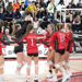 White Hawks volleyball team on court