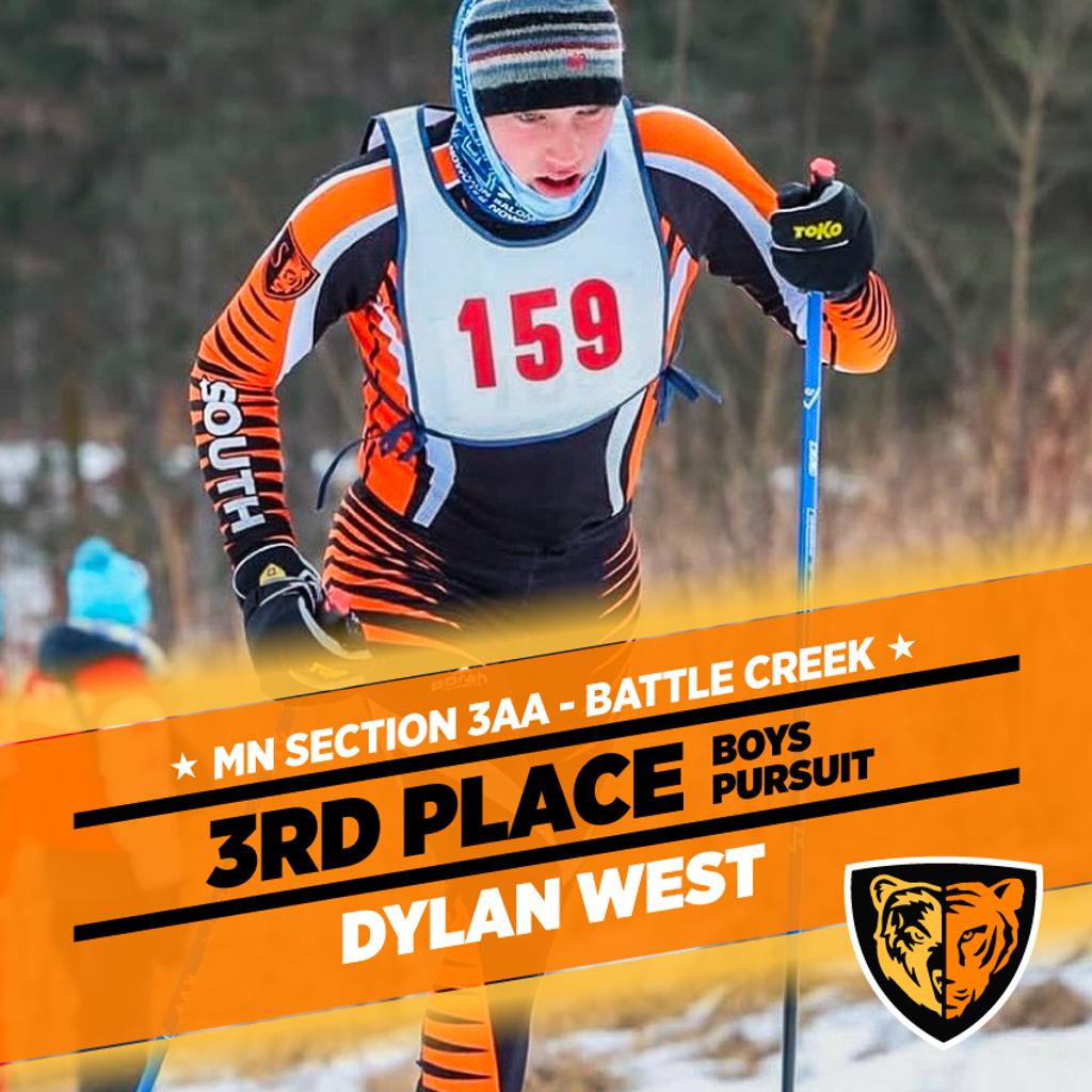 Graphic: MN Section3AA Battle Creek. 3rd Place Boys Pursuit. Dylan West
