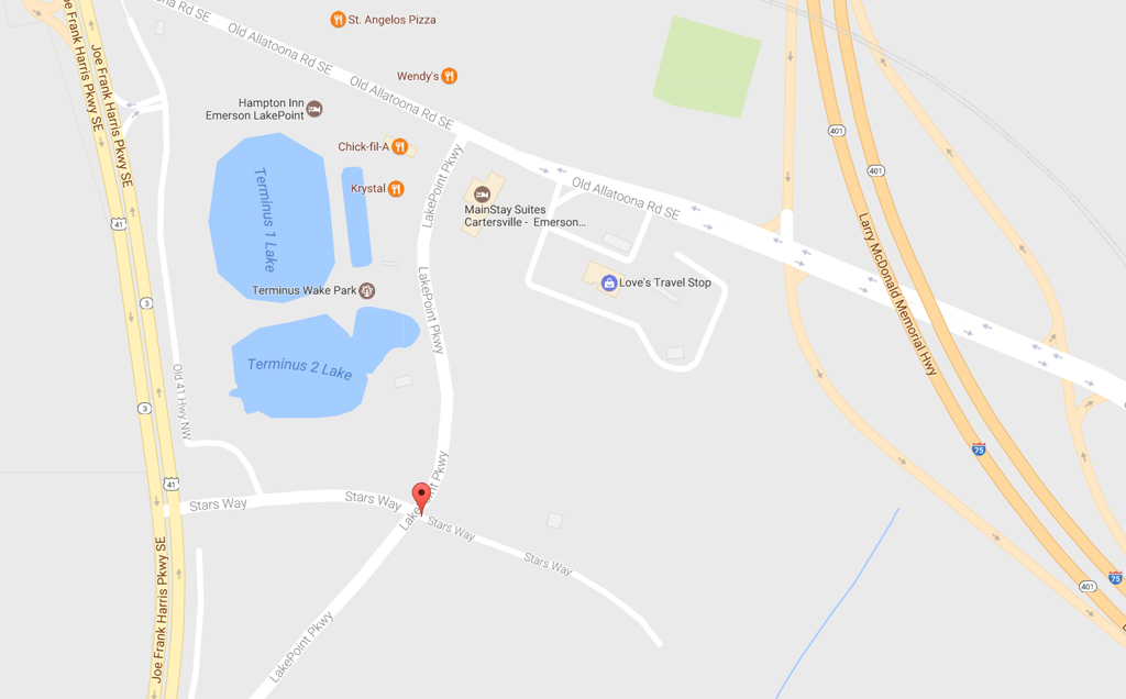 Map to LakePoint Sports Complex