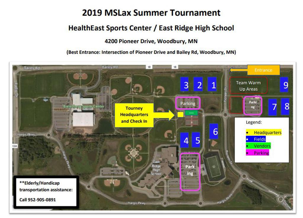 Bielenberg Sports Center Map Tournament Information Where: Health East Sports Complex (Formerly Bielenberg  Sports Center) 4200 Pioneer Drive Woodbury, Mn 55129 When: August 2-4, 2019  Friday, 8/2, Game Vs Minnetonka @ 7:30 Pm @ Field 9 Saturday, 8/3, Game Vs  Wayzata ...