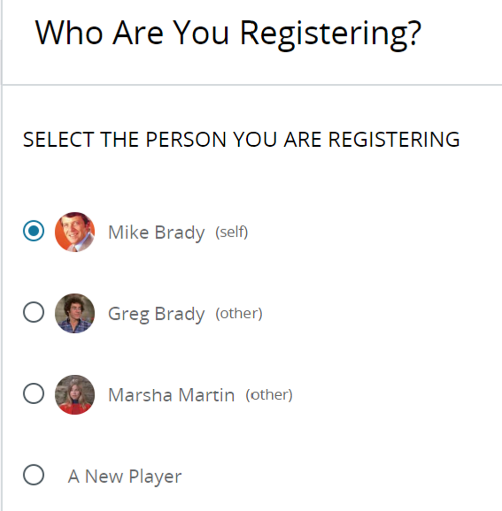 Who are you registering?