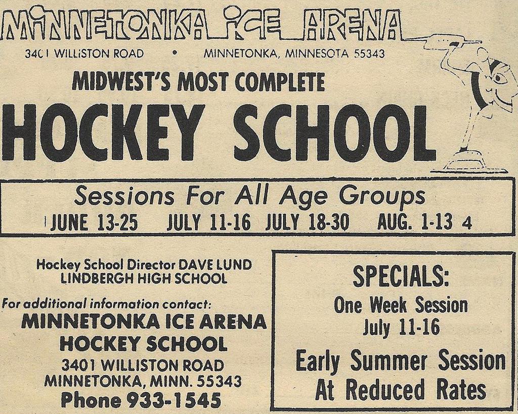 Minnesota Summer Hockey School/Camps