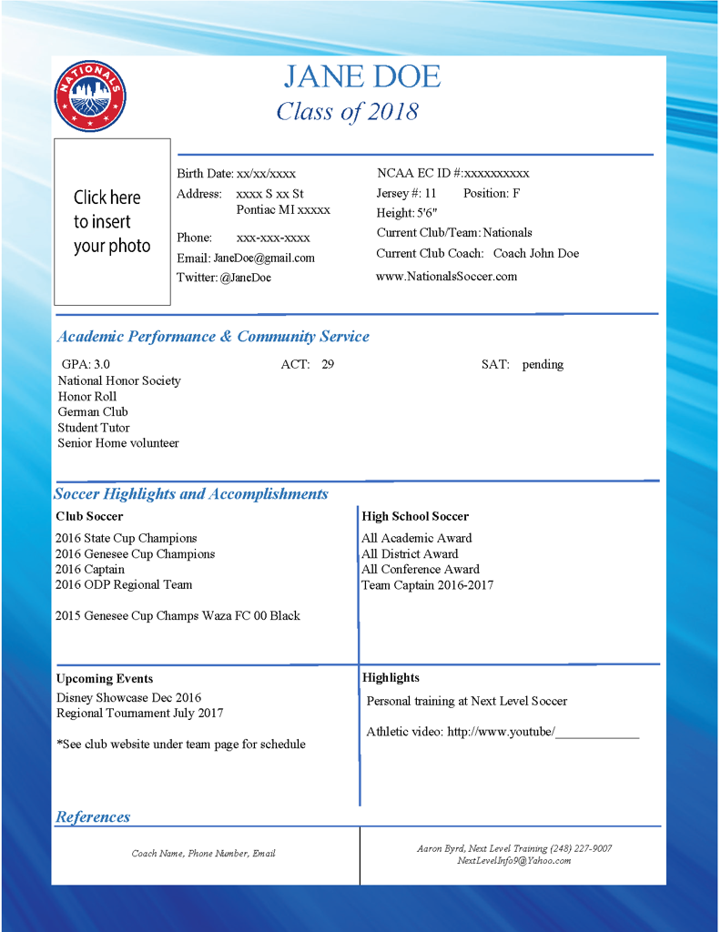 Softball Profile Template Softball Profile Template