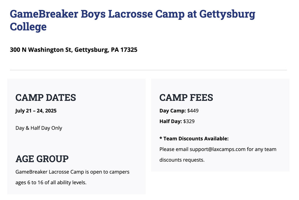 Gettysburg College Camp