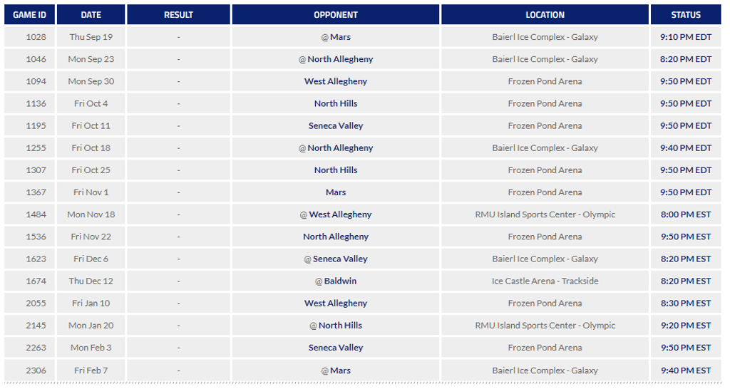 PIHL Schedules Released!