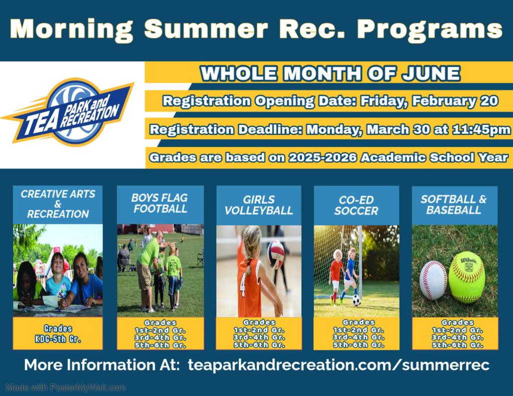Morning Summer Rec Programs