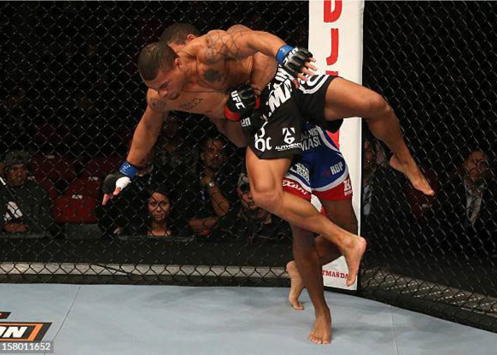 Minneapolis Roosevelt alumn Marcus LeVesseur as a UFC fighter during a match