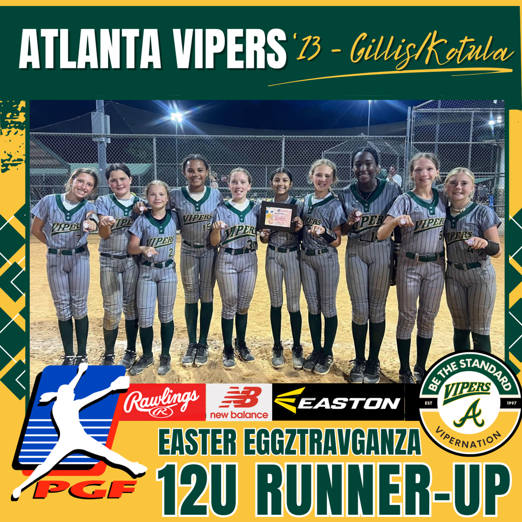 Atlanta Vipers Fastpitch 13 Gillis  Kotula PGF Easter Eggstravaganza Runner Up