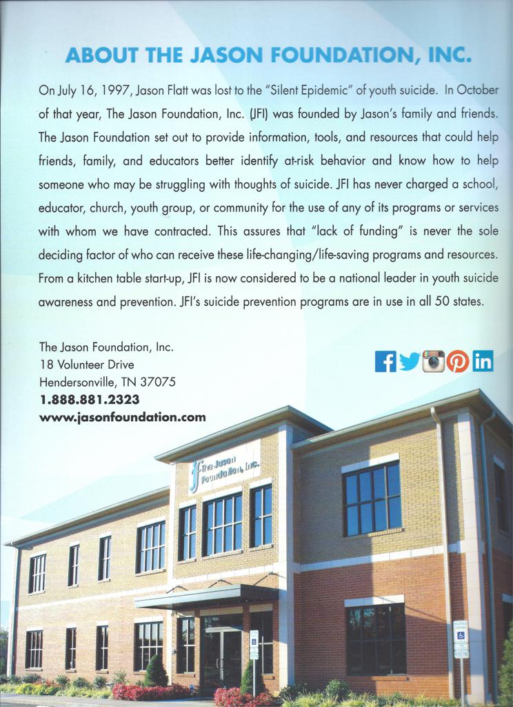 Jason Foundation Suicide Prevention Materials Jason Foundation Suicide Prevention Materials