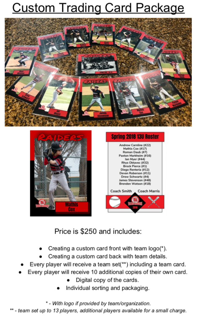 texas raiders team baseball cards photo texas photography order form