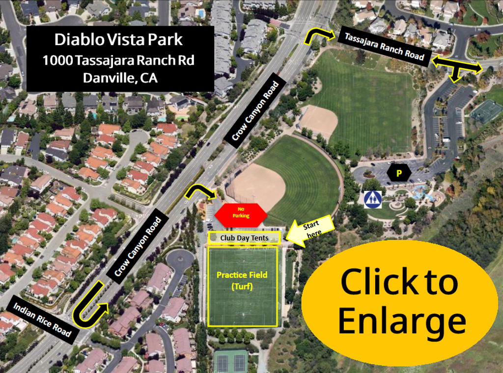 Oaks Club Day tent layout and parking