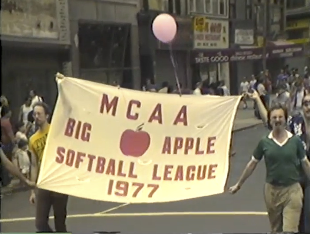 Big Apple Softball marches at Pride in 1984