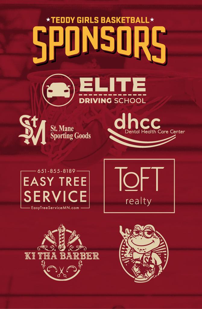 Graphic: Minneapolis Roosevelt Teddy Girls Basketball sponsors