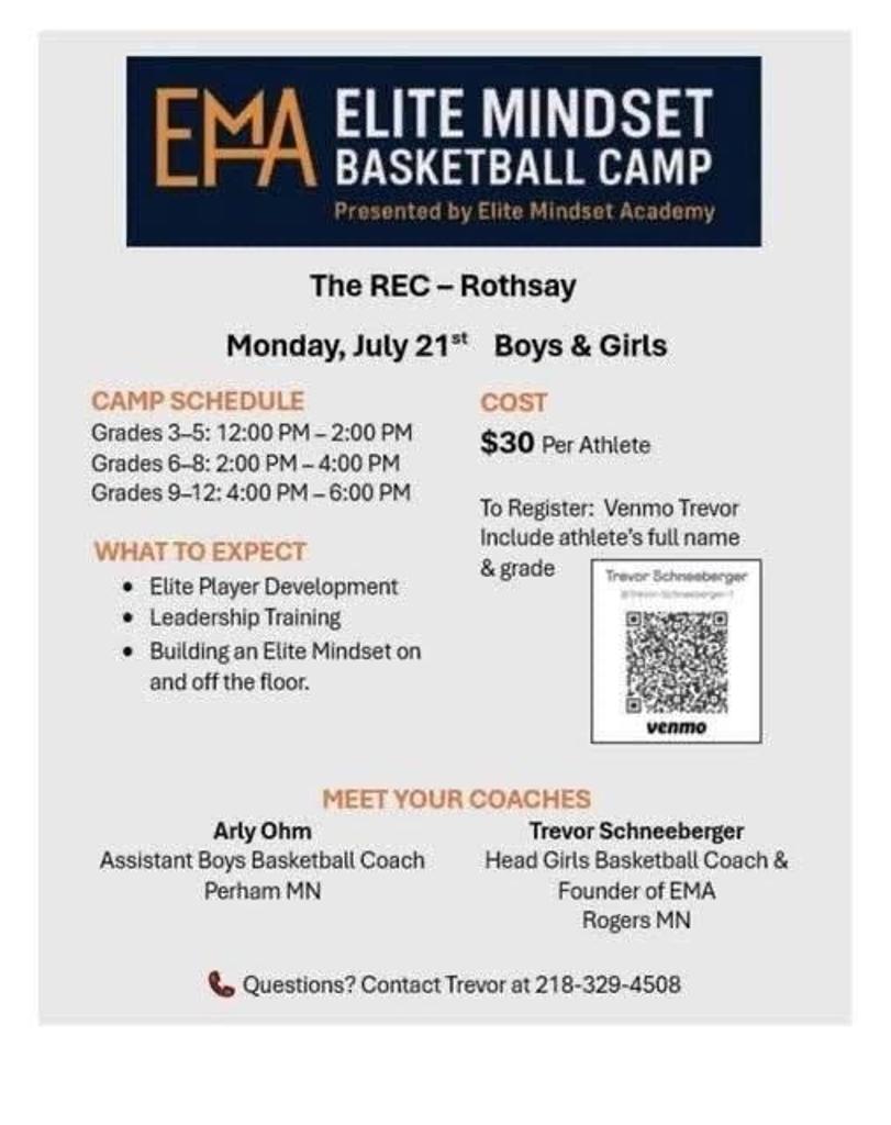 Elite Mindset Academy to Host Basketball Camp in Rothsay