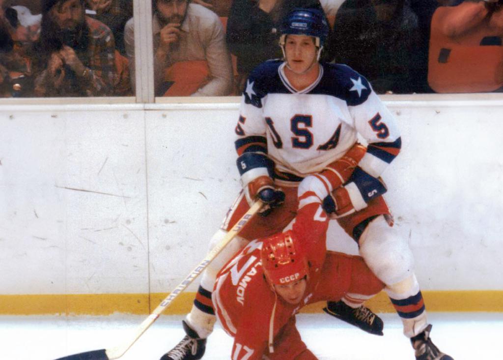 Minneapolis Roosevelt alumn Mike Ramsey as a member of the 1980 US Hockey Team “Miracle on Ice”
